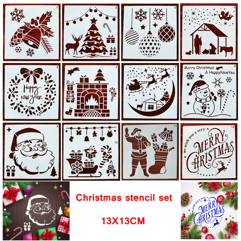 DIY Christmas Stencil Craft painting stencil sets Merry Christmas