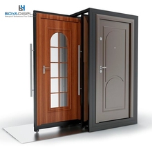 showroom modern style wooden door sliding sample display rack