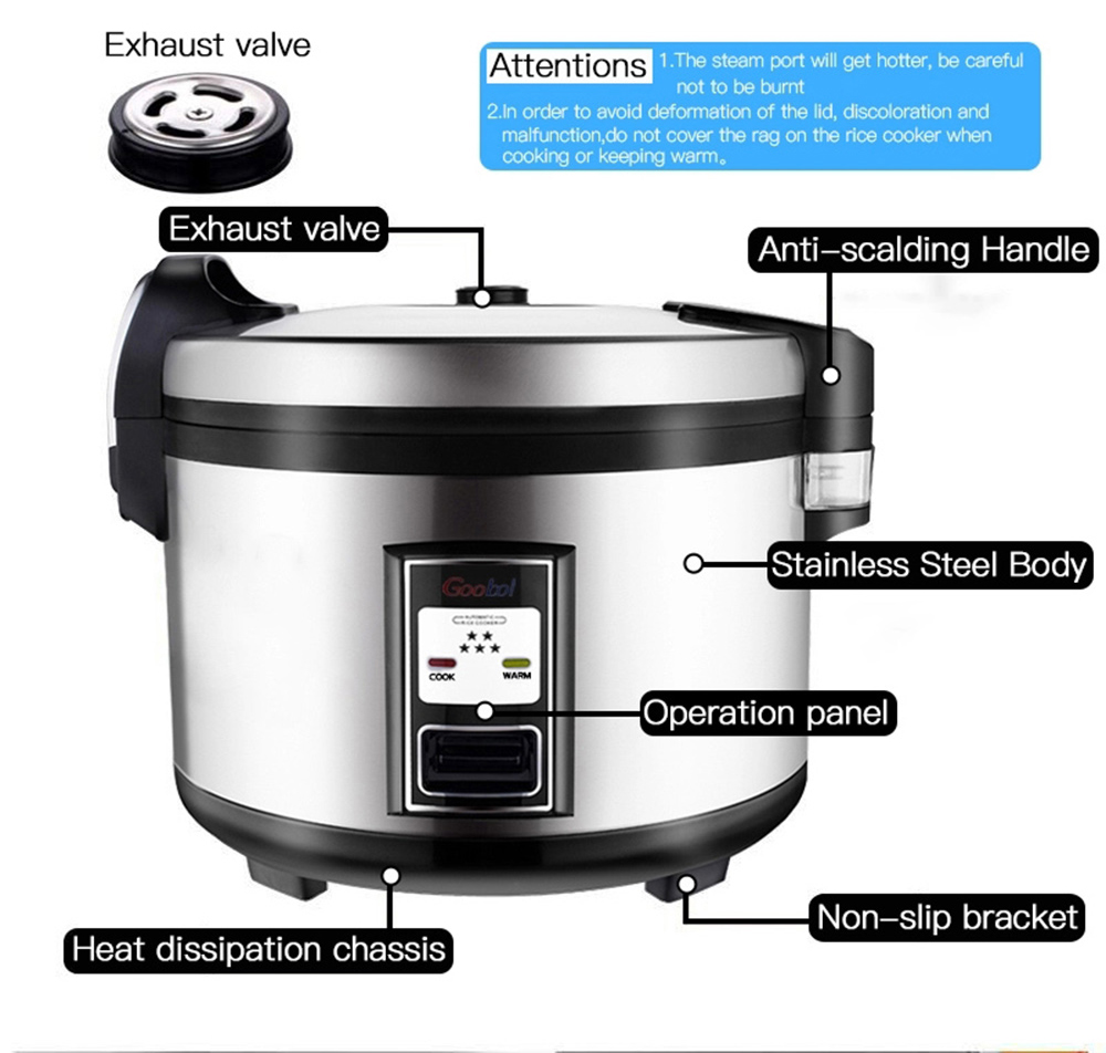3d Keep Warm Big Size Stainless Steel Deluxe 5 Liter 5kg Large 4l 5.5l 6l 7l 10l Commercial Rice Cooker