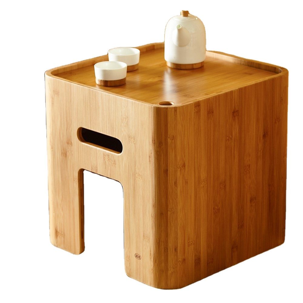 Bamboo storage foot stool multifunction coffee table tea table bamboo stool
