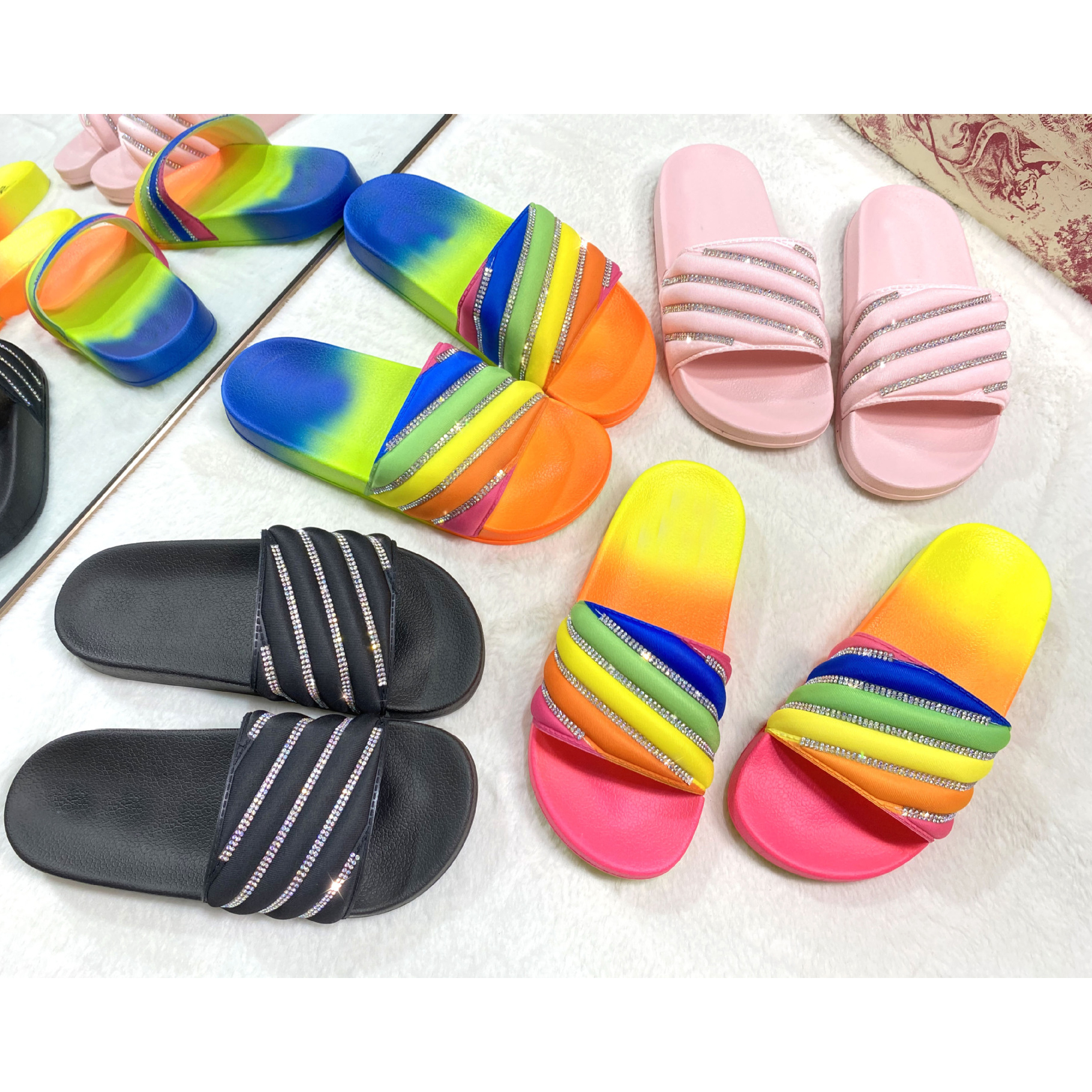 plain slide sandals in bulk