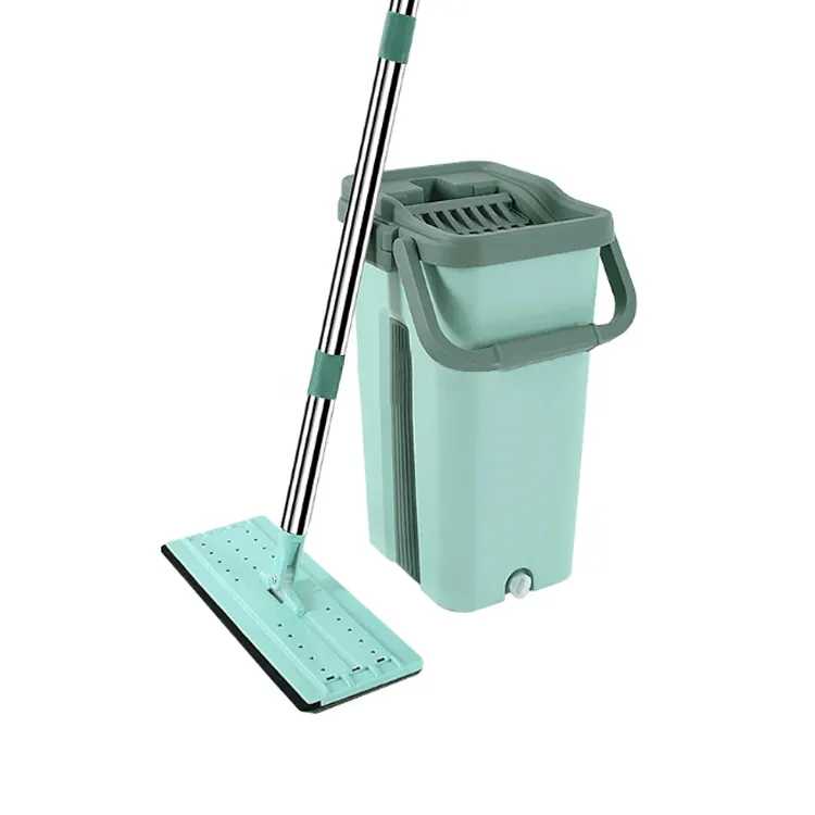 china manufacturer hand home cleaning cotton easy microfiber 360 spin flat mop swob and bucket set