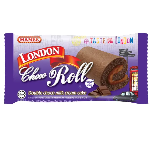 Mamee London Cake Bake Swiss Roll Box Double Chocolate Creamy Flavor