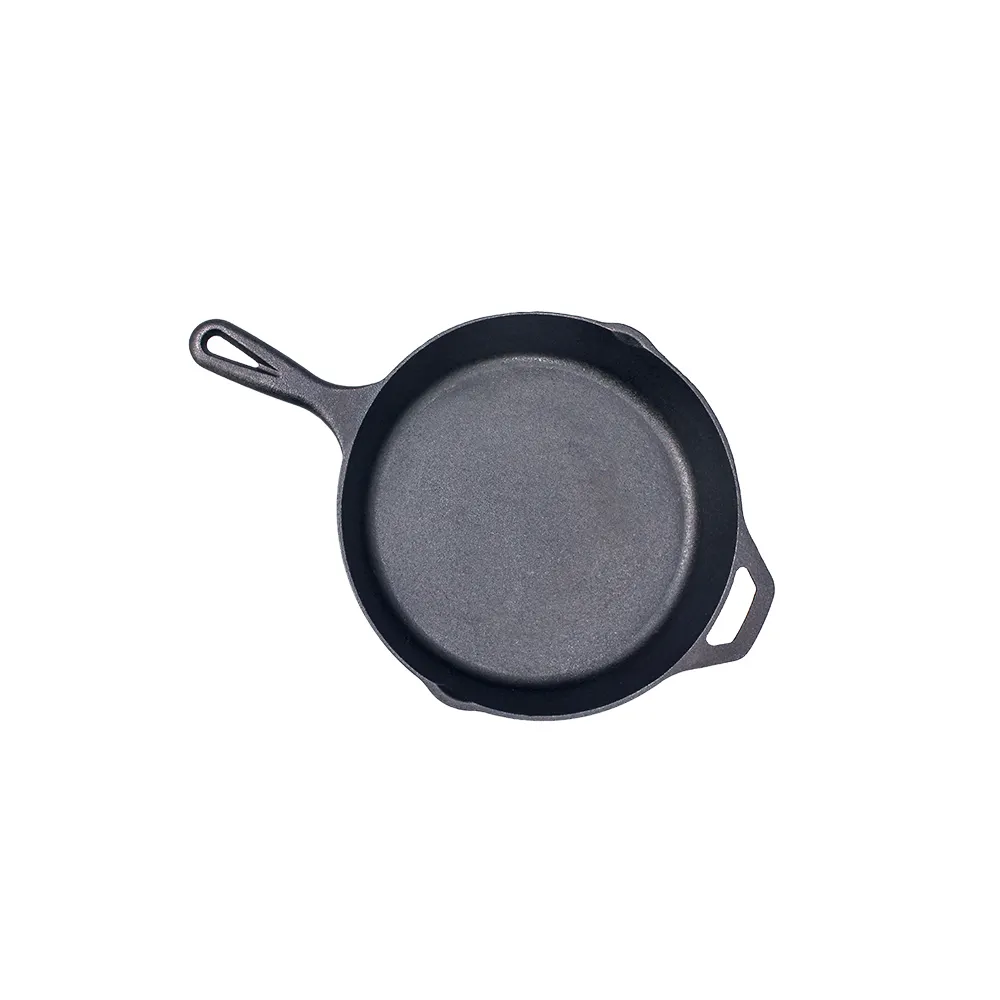 China Factory Eco-Friendly 27cm size preseasoned cast iron frying pan without cover