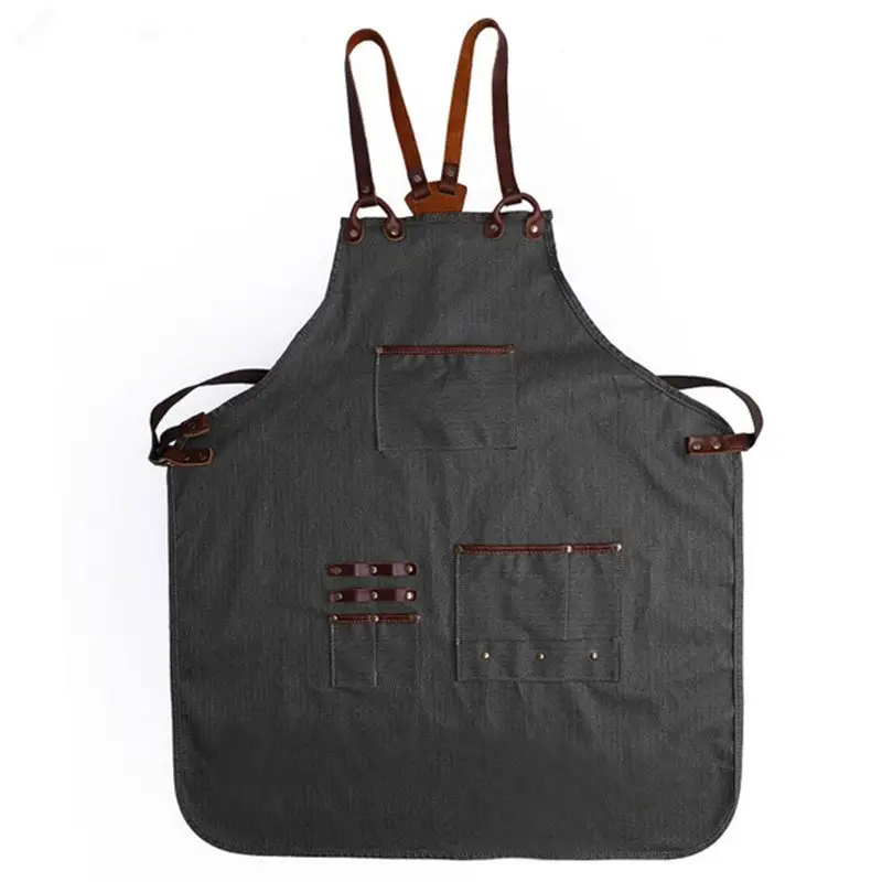 High quality soft PU Leather barber aprons hairdresser stylist aprons salon cape hair repel fabric aprons