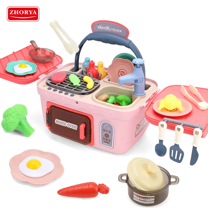 zhorya kid girl baby kitchen appliance pretend play cook food set toy for boy