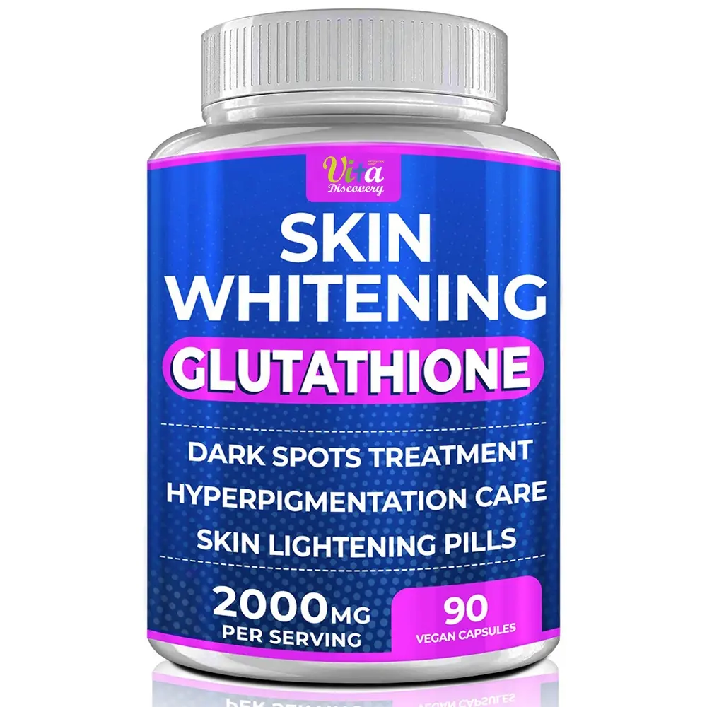Effective Skin Lightening Supplement Vegan L-Glutathione Whitening Pills 2000mg L-Glutathione
