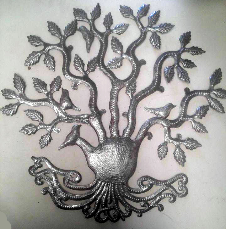 Tree Of Life With Birds And Leaves Caribbean Decor Steel Art Metal Wall Artwork Haitian Handicrafts Port Au Prince Haiti 60cm Buy Tree Of Life Wall Hanging Tree Of Life Sculpture Metal Ornament