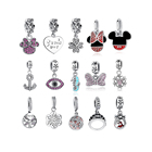 Cartoon Moose Charms with Cubic Zircon 925 Sterling Silver Enamel Dangle Charm For DIY Bracelet Jewelry Making