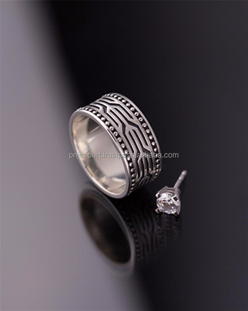minimal jewelry 925 silver mens ring - pnj brand - vietnam