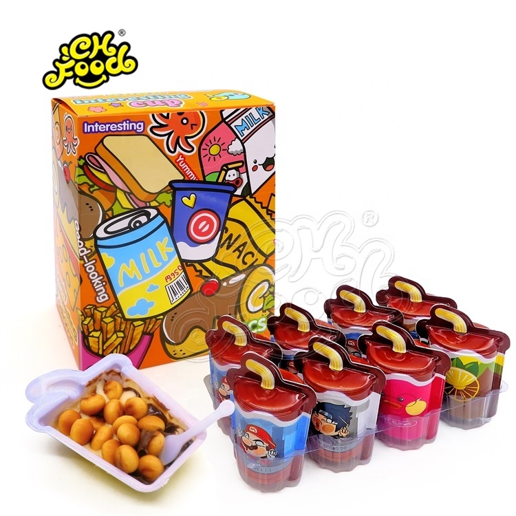 CHFOOD new Halal chocolate with biscuit and small toy in juice glass CH-CHO356