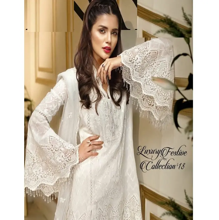 white fancy dresses pakistani