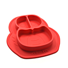 Waterproof Microwave Safe Toddler Round Kid child suction Divided silicone eating dinner placemat for baby