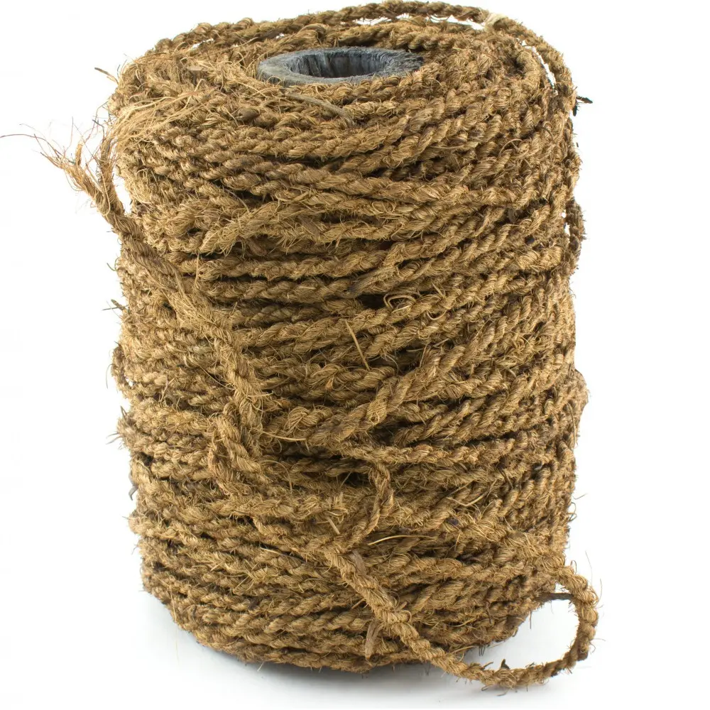 COCONUT COIR FIBER COCO NATURAL TWISTED ROPES 2PLY 4PLY DIAMETER 16-18MM