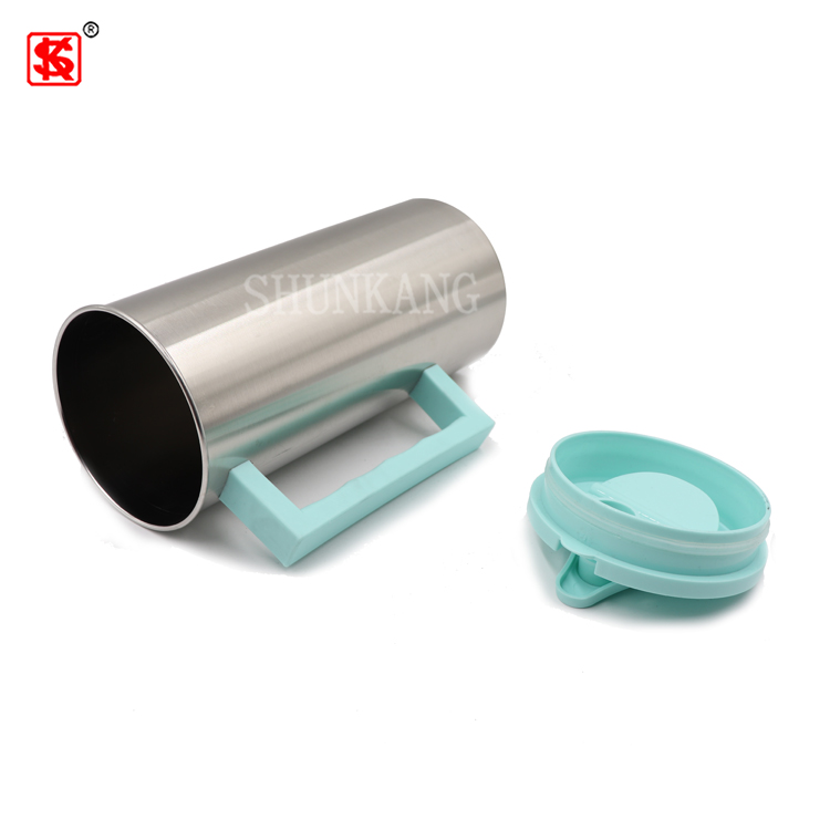 Korean style colorful straight-body drinking kettle stainless steel cold water pot with handle