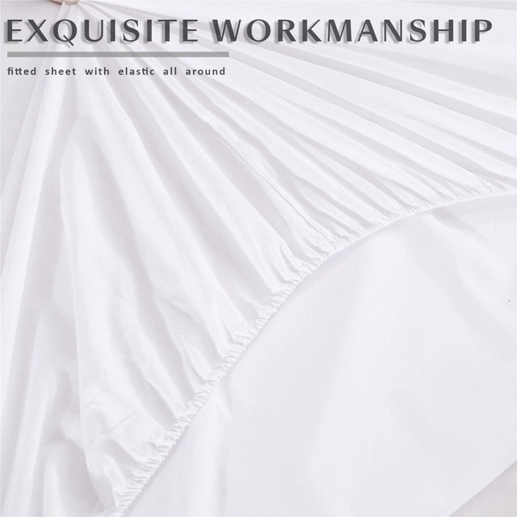 Custom white bed linen set duvet cover 4 pcs bedroom satin stitching duvet cover set