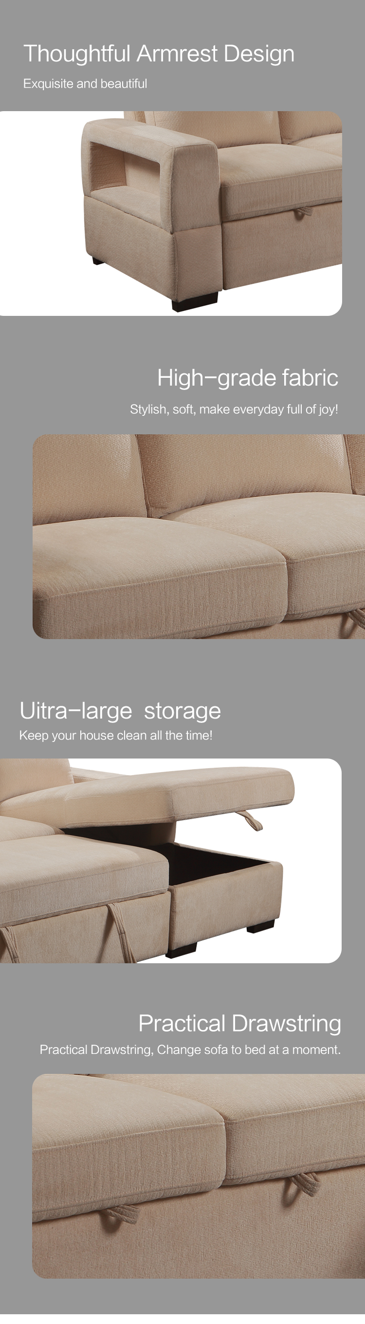 Factory sofa set High quality sofa set for Living room French fashion Modern corner sofa bed