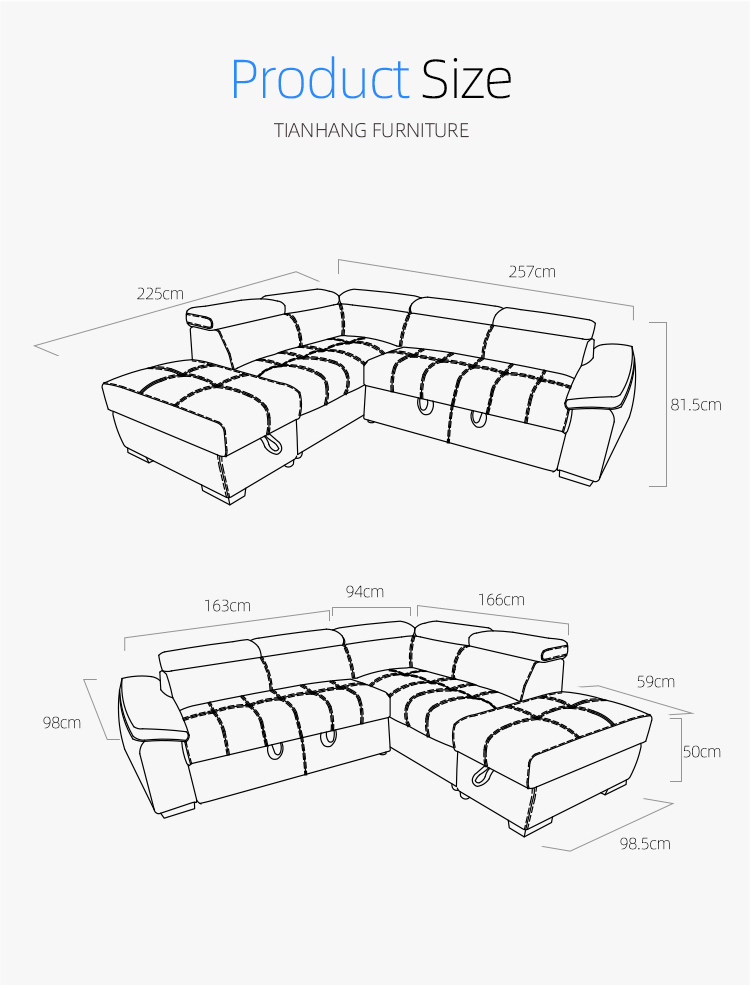 Modern Multi Functional Decoration Living room sofa with Storage foldable sofa bed sleeper