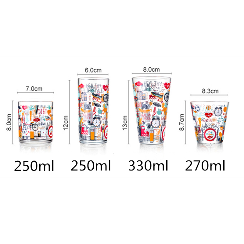New design special unique style high quality color painted glass cup