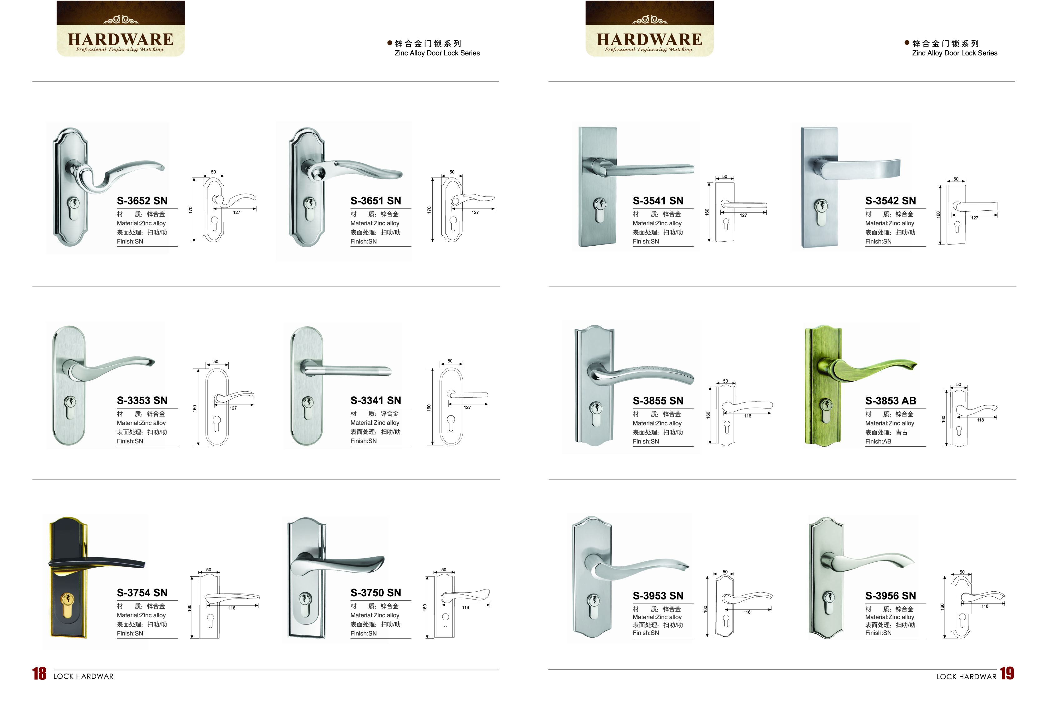 suppliers panel door lock with key Aluminum housing stainless steel insert hotel residential panel lock handle lock