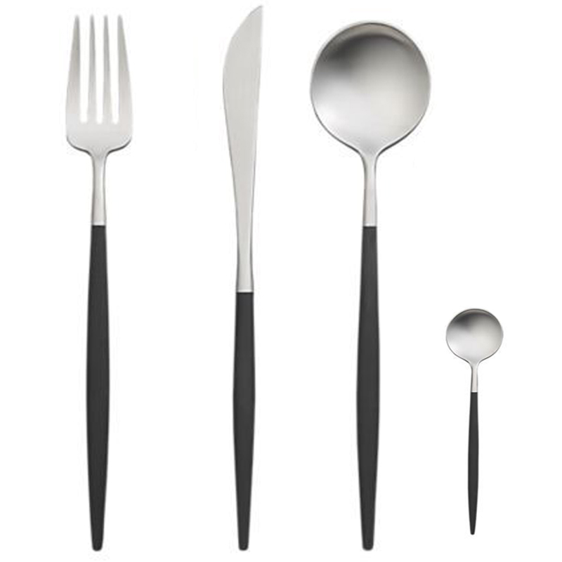 Bulk Black Plated Flatware Sets 18/10 Silverware Set Tableware Sets Wholesale