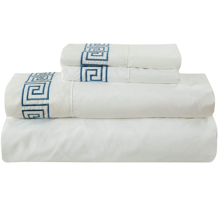 Latest Design Embroidered Bedding Strips Cute Double Winter Bed Bedding Sheet Set