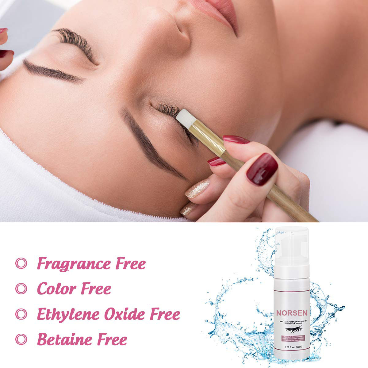 Private Label Eyelash Extension Cleanser Eyelid Foaming Cleanser Lash Foam Shampoo for Extensions Fur PBT Mink Hand Made 3 Years