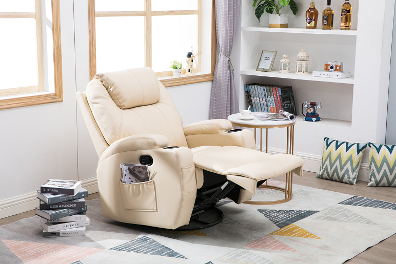 Customize Luxury Multifunction One Seat Manual Handle 360 Degree Rocking Swivel Recliner Chair