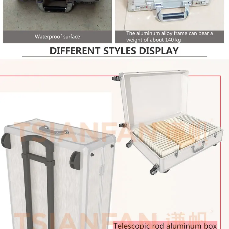 Tsianfan Salesman Stone Display Marble Box Book Quartz Carry Board Solid Surface Promotion Tile Catalog Sample Case