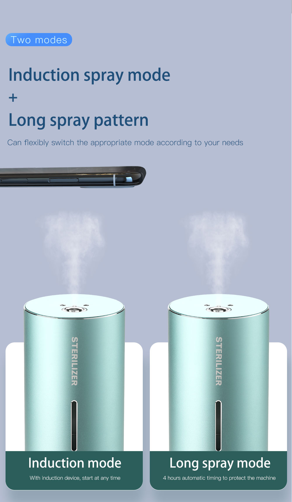 WYWD New Design Professional Smart Spray Sterilizer With Timing Function Cosmetics Living Room And Kitchen Disinfection