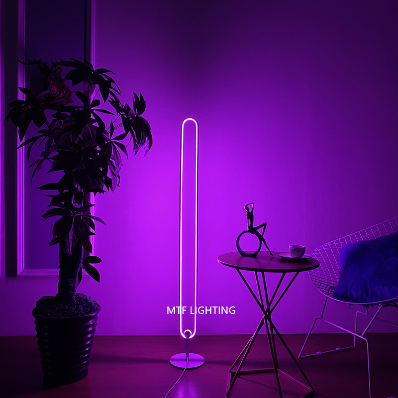 Nordic Minimalist LED Floor Lamp Bedroom Living Room Atmosphere color changing Vertical RGB standing Floor Lamp
