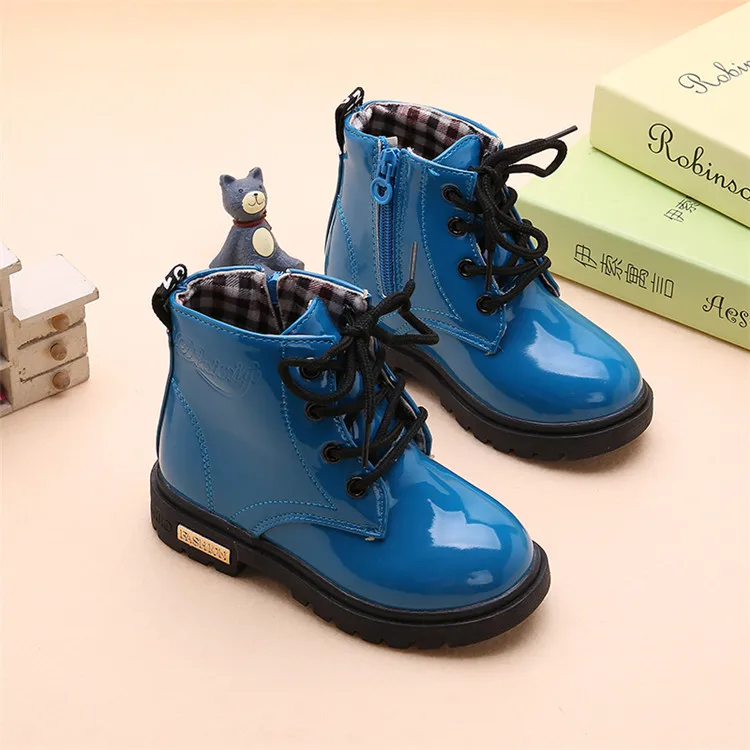 Children Shoes Martin Boots Waterproof Winter PU Leather Boys Girls Boot Kids Sneakers Casual Shoes