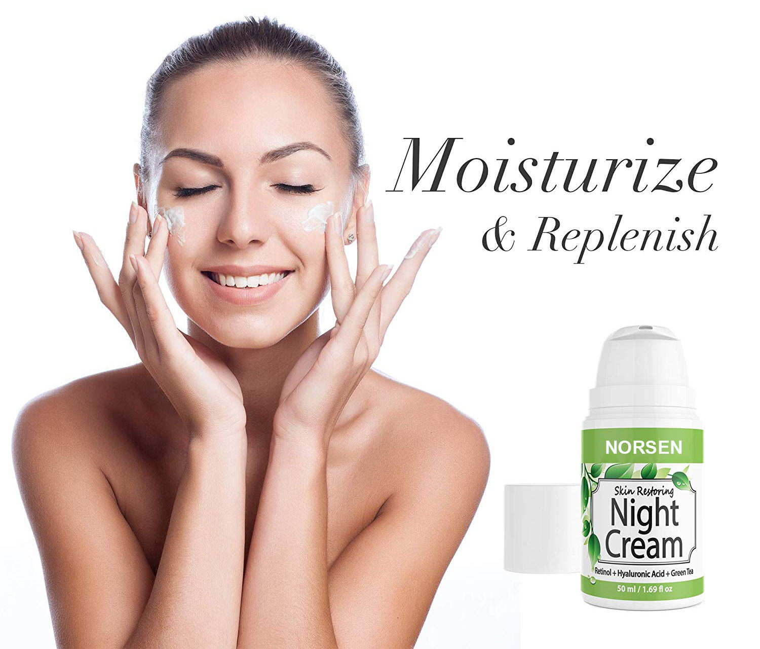 Hot Selling High Quality Skin Care Whitening Anti-aging Night Cream Plastic Bottle Private Label Adults Face Hyaluronic Acid