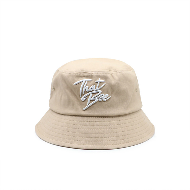 OEM design 3D embroidered cotton twill bucket hat with custom logo