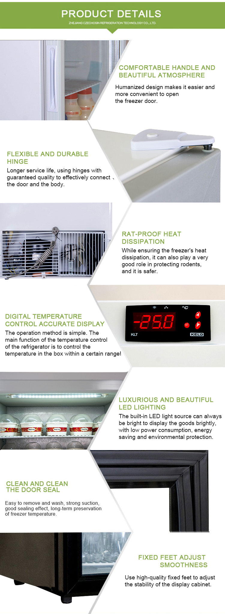 Ice cream refrigerated display case refrigerator