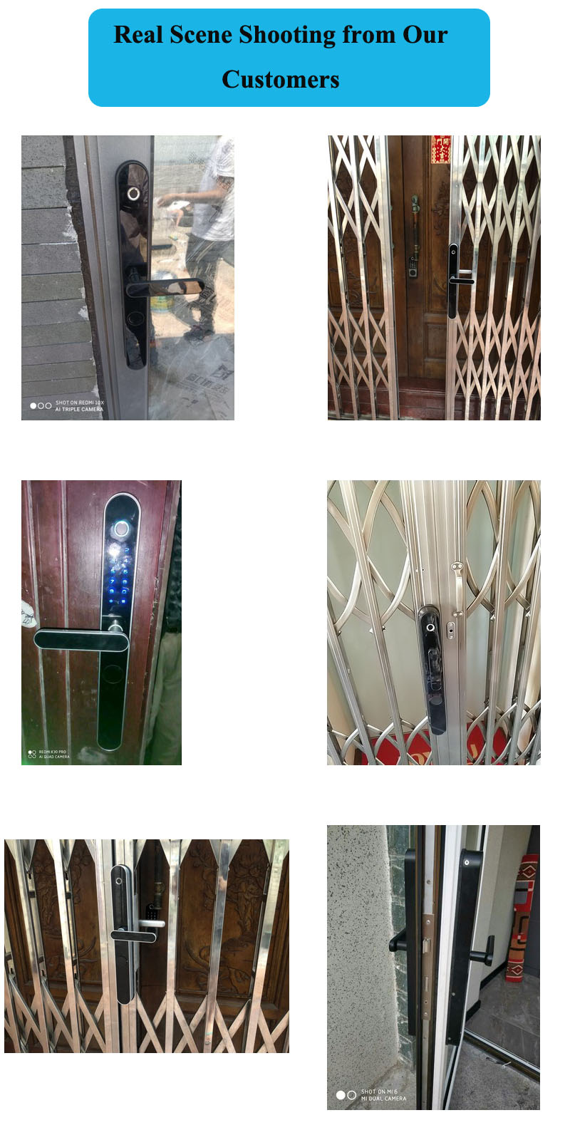 Outdoor Hot Sell Smart Aluminum Front Door Locks for Home Digital