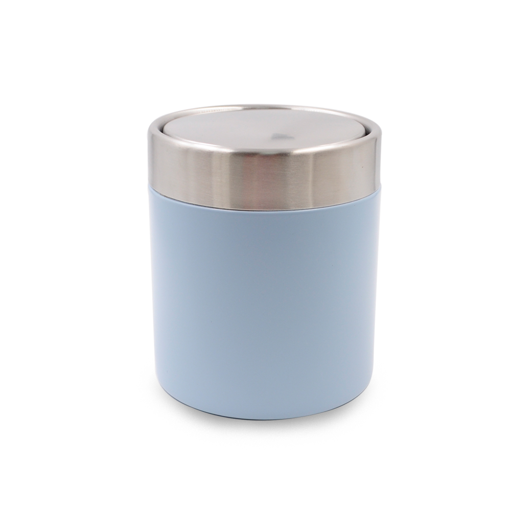 Fashionable Multicolor Metal Mini Desktop Trash Can Table Dustbin Waste Bin With Swing Lid Garbage Can For Home Office Kitchen