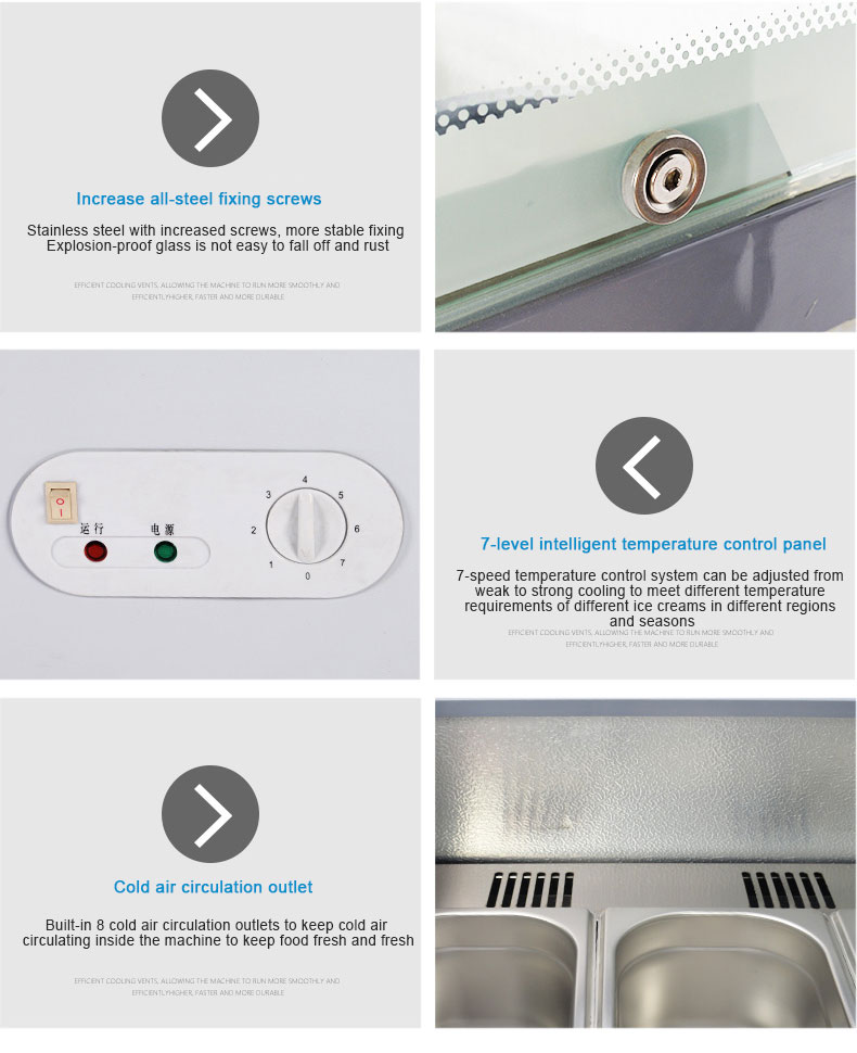 Ice cream freezer display cabinet cooler