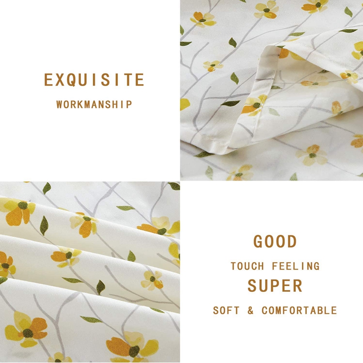 2020 Newest 100% Polyester Microfiber Printed Cover Bedding Sheets Bed Set Red