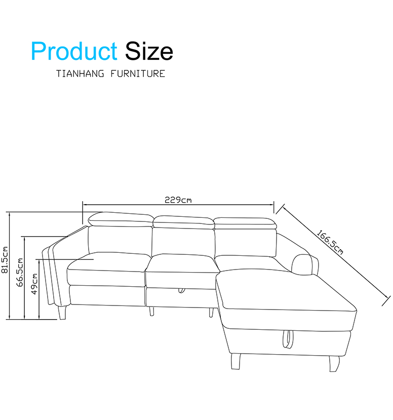 Chinese factory Wholesale fabric functional sofa set Recliner corner sofa bed