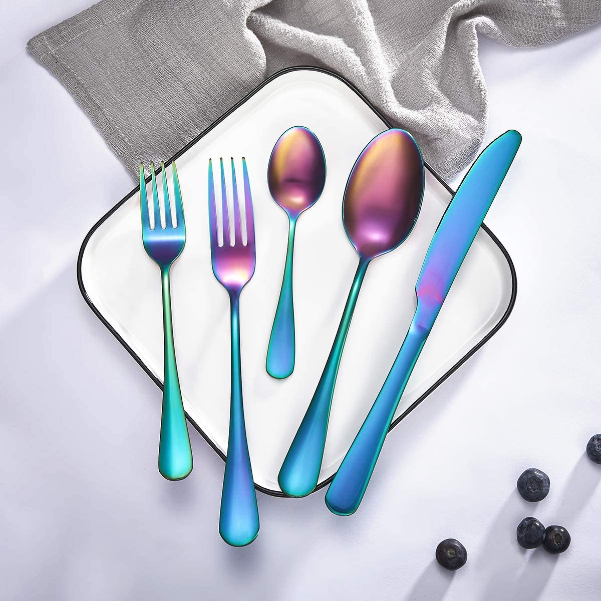 Colorful Cutlery Flatware Set Rainbow PVD Coating Amazon Hot Sale Gift Set