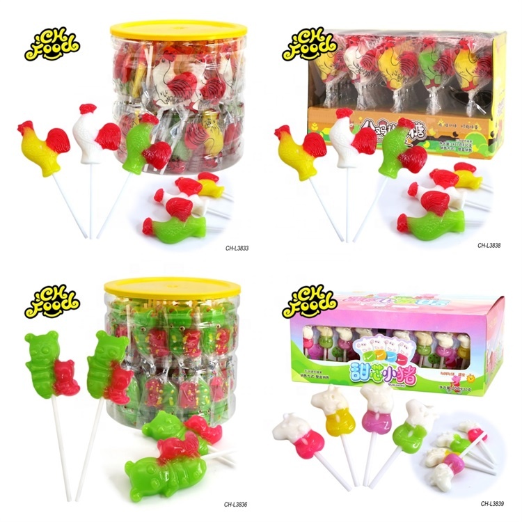 Halal Cute Cartoon Pig Lollipop In Jar and Box
