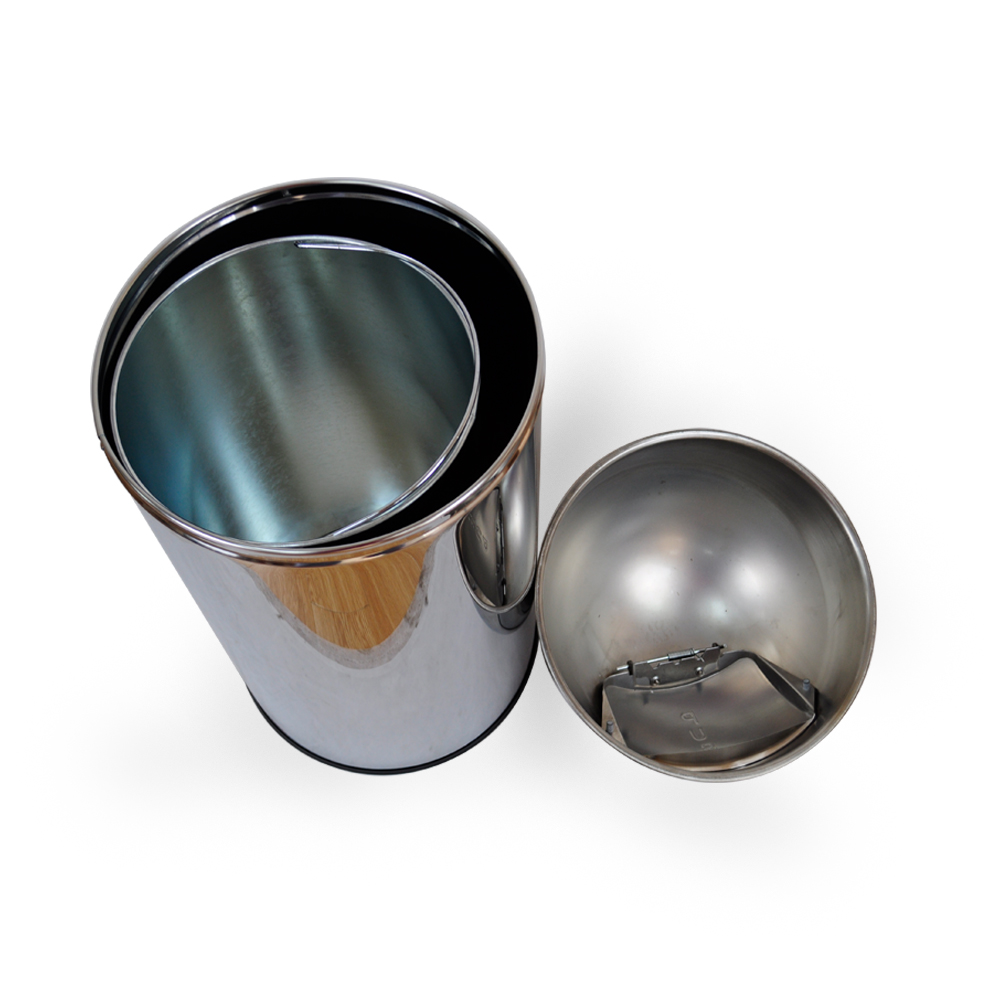 High quality 50 liter household kitchen stainless steel trash can with Inner Bucket