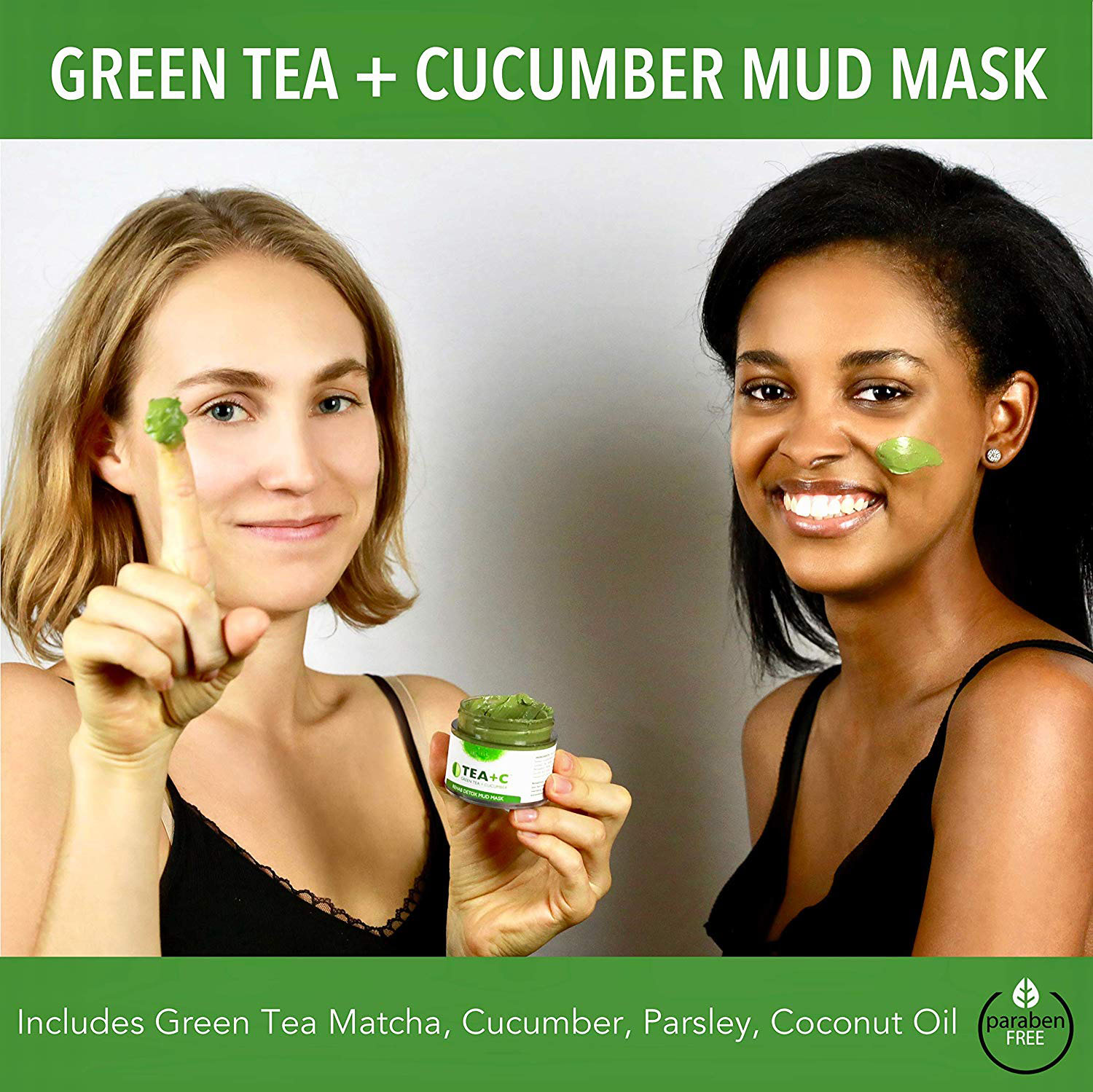 Organic Green Tea Matcha & Cucumber Detox Mud Mask High Quality Natural Plastic Bottle Female 3 Years Sample Size 30 Days 250g