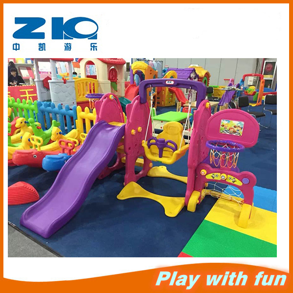 kids indoor slide with swing and basketball from china Factory