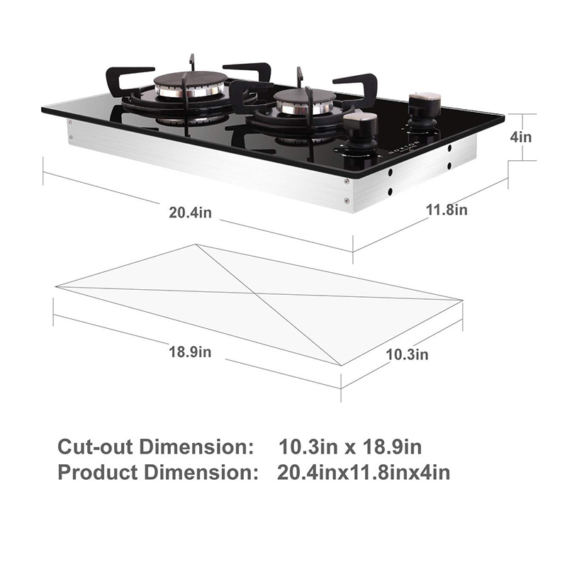Chinese Manufacturers Direct Sales Built-in 2 Burners Cooktops Two Burner Gas Stove