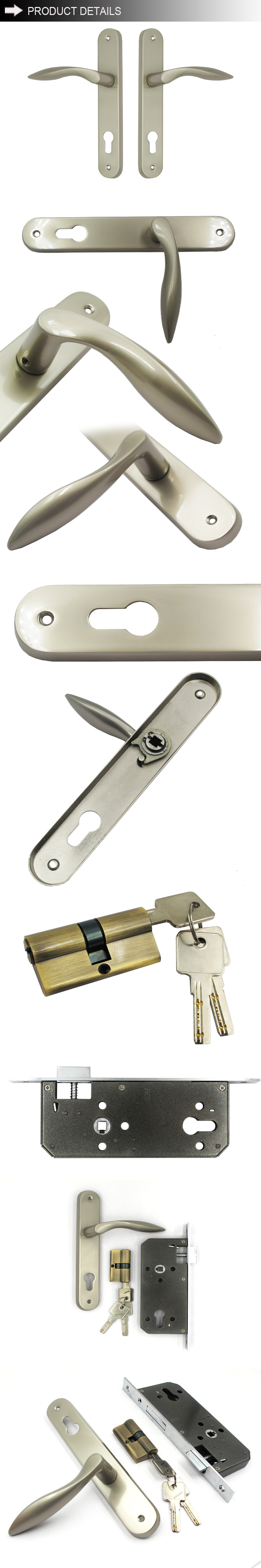 Popular Design Security  Zinc Lock Plate And Handle Interior Door Handle