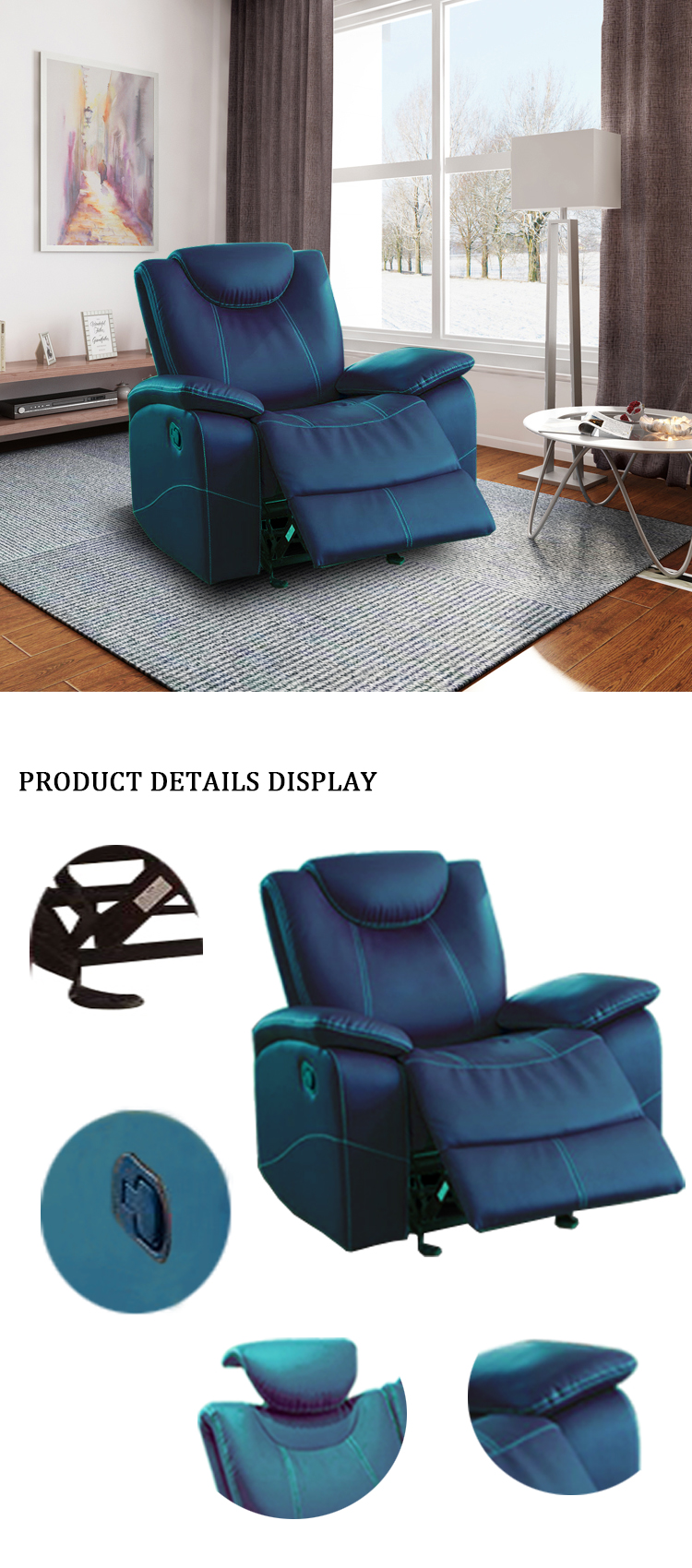 Modern Luxury  2 seater Couple Nitaly Genuine Leather Automatic Recliner Sofa