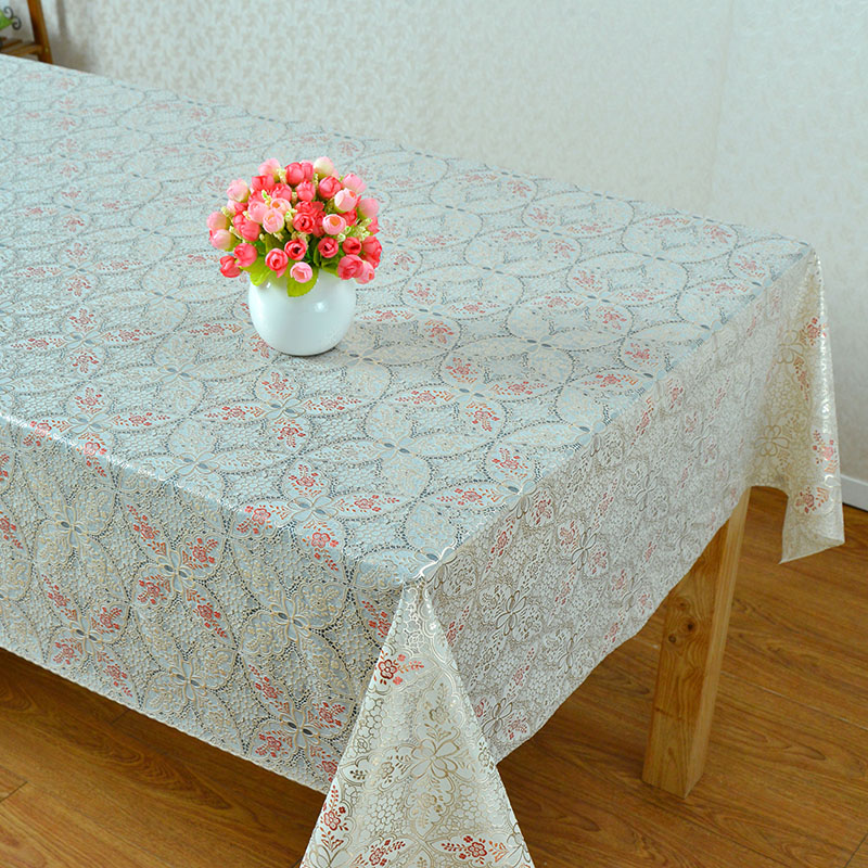 Circle Rose Gold Tablecloths Spillproof Sequin Wedding Jacquard Tablecloth