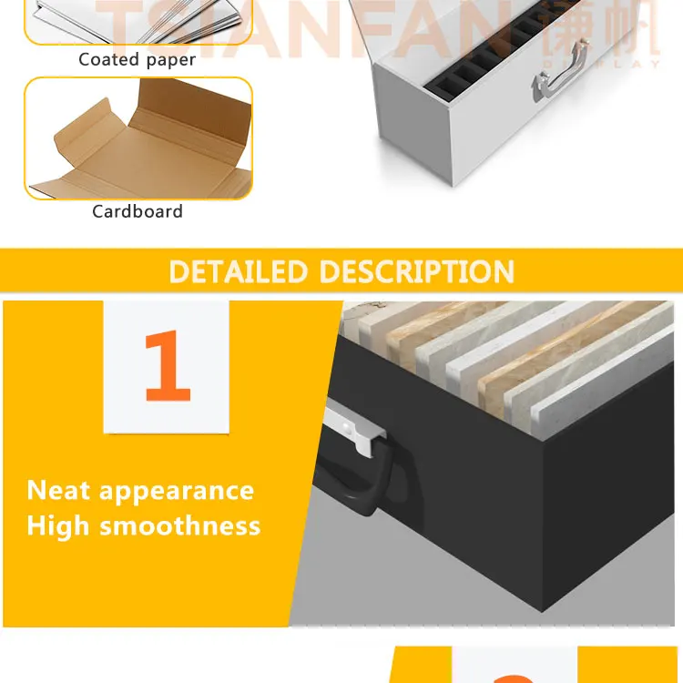 High Quality New Design Packaging Making Making Case Stands Quartz Book Stone Display Tile Sample Box